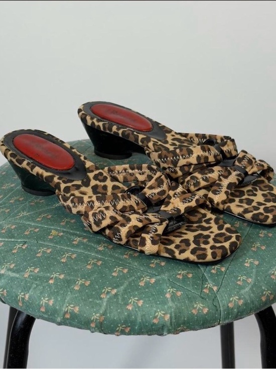 J.Renee Shoes - J.Renee Leopard Print Knot-Front Mules in Brown and Black